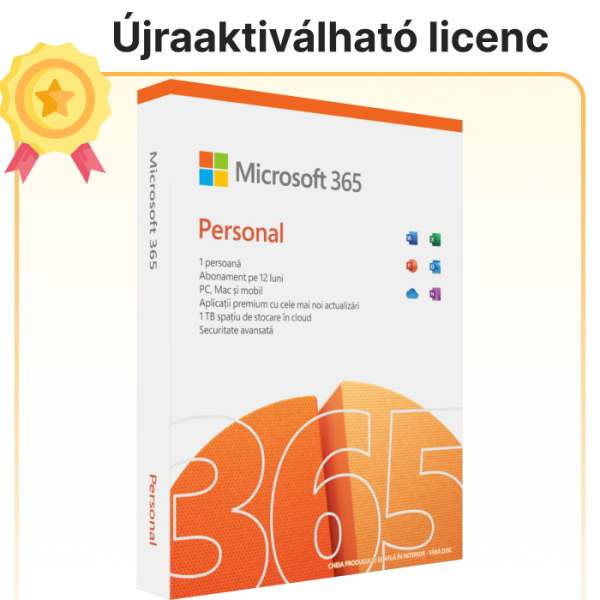 Microsoft 365 Personal licenc – 1 év / 1 felhasználó (5 eszköz)