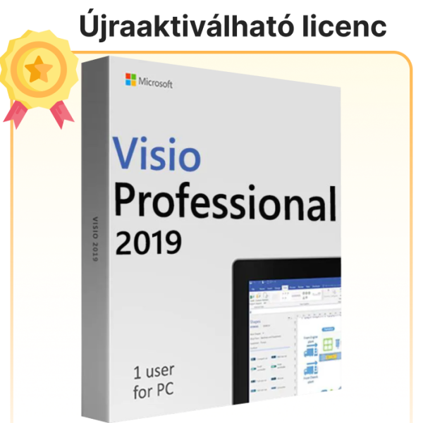 Visio Pro 2019 licenc – Microsoft fiók társítással