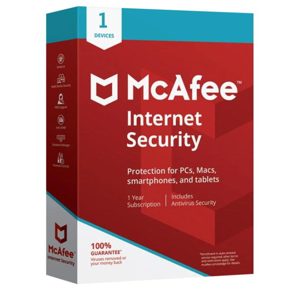 McAfee Internet Security licenc – 1 eszközre / 1 évre