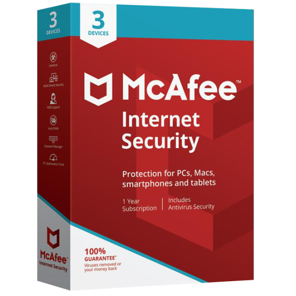 McAfee Internet Security licenc – 3 eszközre / 1 évre